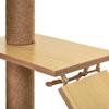 Cat Scratching Post with House, 2 Beds, Hammock and Ball, Made of Wood, Polyester and Sisal, 60x40x130 cm