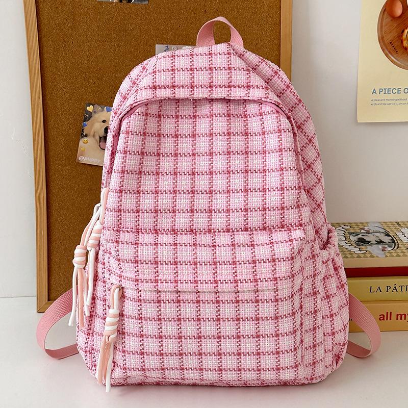 Children's Schoolbags Elementary School Students Junior High School Students Plaid Backpacks