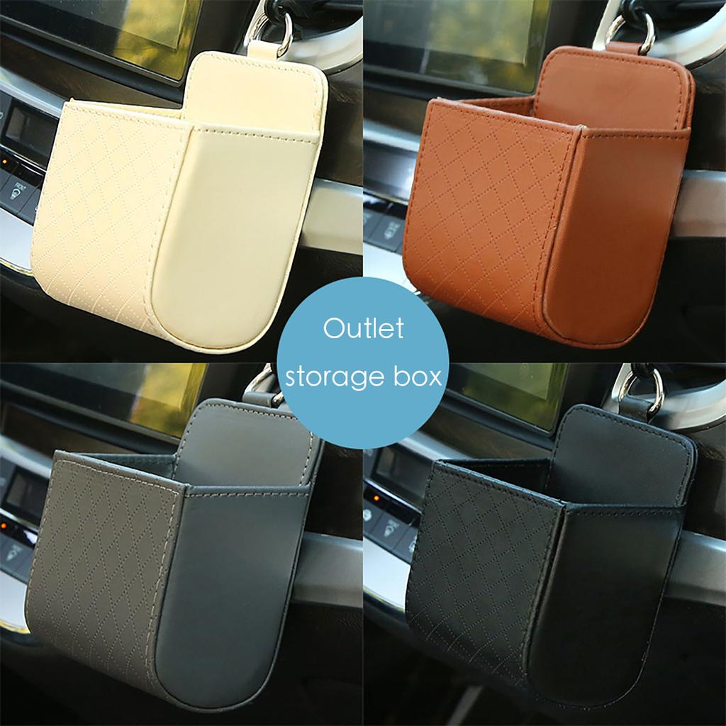 Car Air Vent Storage Box, Leather Car Storage Box, Multi-Functional Storage Box, Mini Storage Box, Key Box, Coin Box, Phone Box