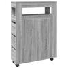 Narrow Bathroom Cabinet with Casters Gray Sonoma Particleboard
