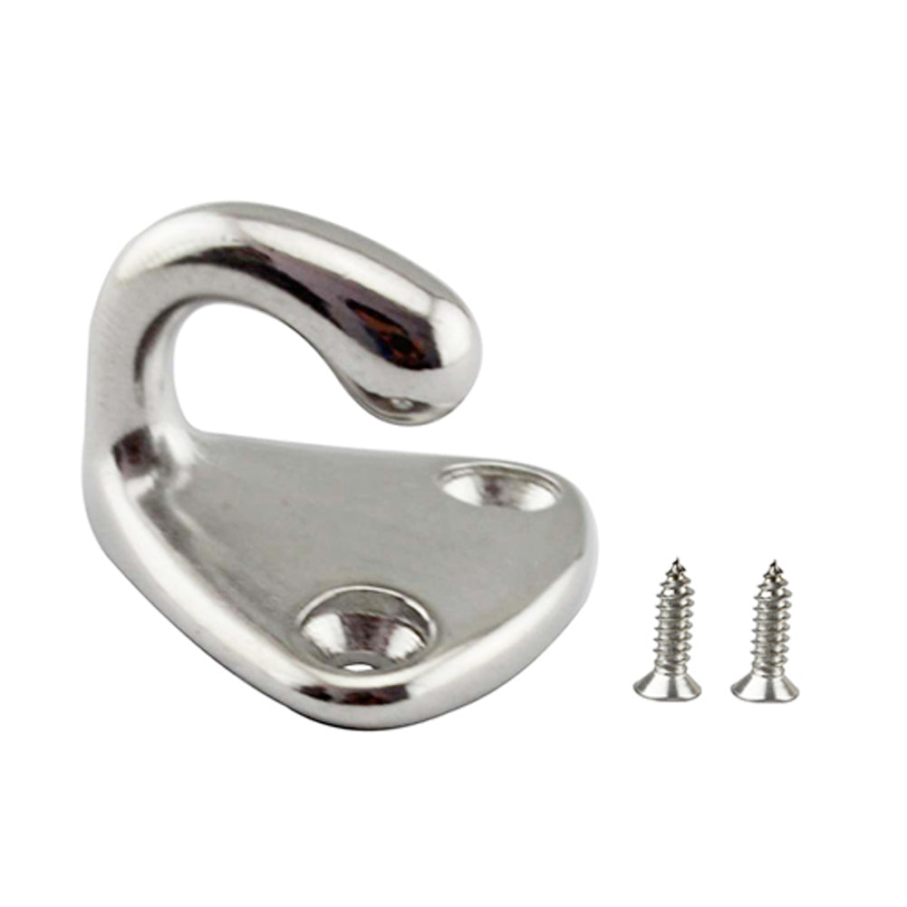 2pcs Marine 316 Stainless Steel Mini Boat Fender Hook Carabiner Pad Eye Marine Sailing Silver Fender Hooks 27mm X