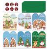 Creative Folding Cartoon Christmas Greeting Card Set With Envelopes And Stickers