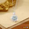 High Sense Fashion Light Luxury S925 Sterling Silver Necklace Women's Ice Flower Natural Topaz Pendant Collarbone Chain Gift