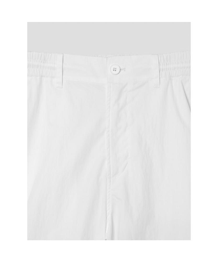 Saendeusaundeu (Unisex) Parachute Banding Pants White