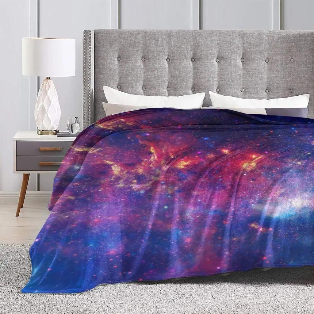 Galaxy Sky Print Flannel Blankets Quality Super Soft Colorful Milky Way Bedding Throws Travel Office Couch Bed Novelty Bedspread