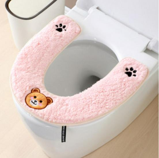 EVA Waterproof Antibacterial Toilet Seat Cover - Washable, Universal, Cute Design, Adhesive Cushion for All Seasons