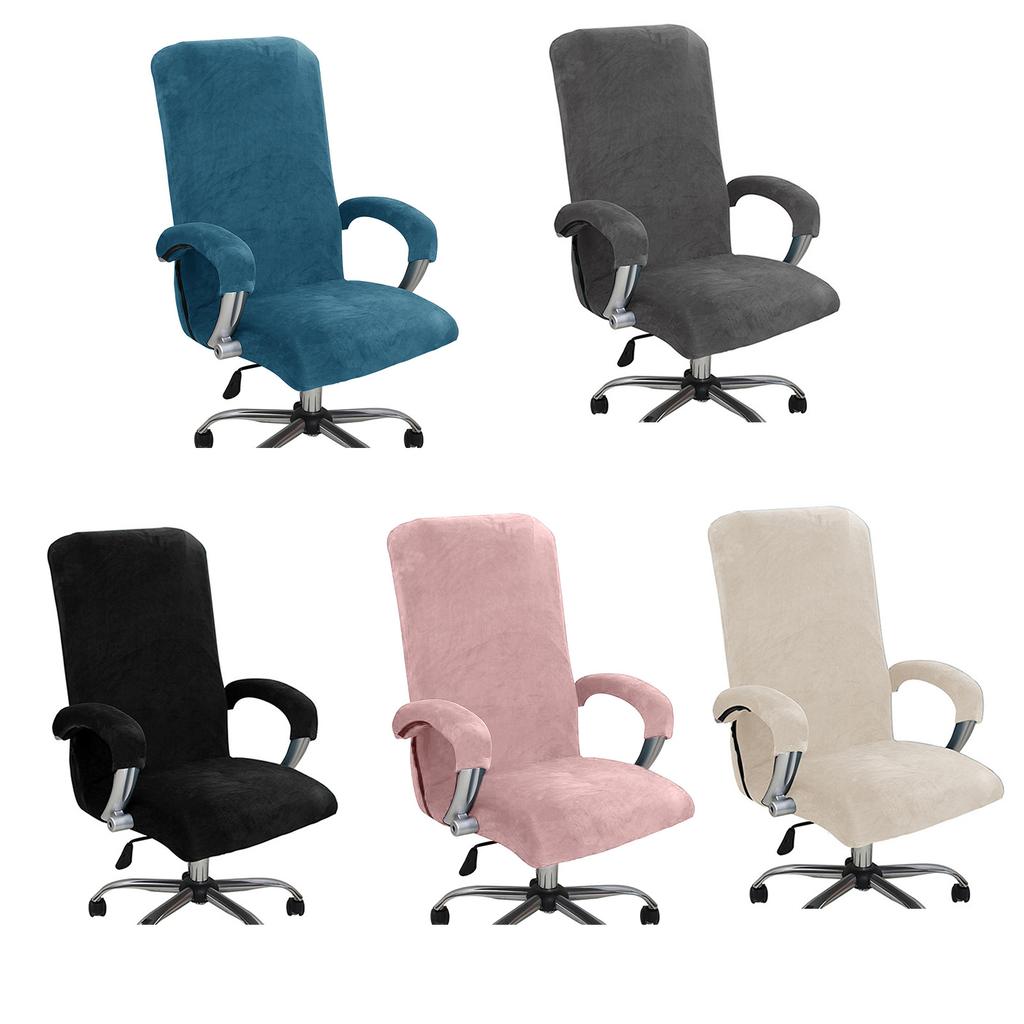 Durable Silver Fox Plush Elastic Chair Covers Dust Resistant Polyester Fabric For Home Office Seats
