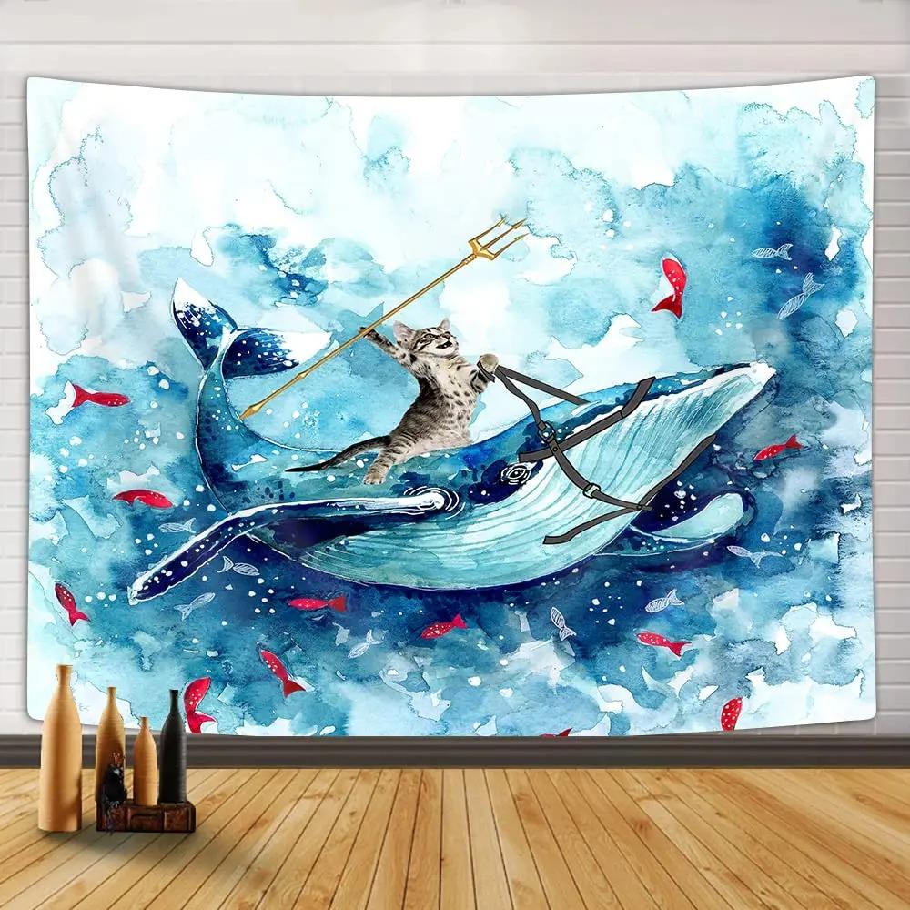 Tapestry ze wzorem rekina oceanicznego Tapestry do biura i salonu Tapestry do dekoracji ścian domu