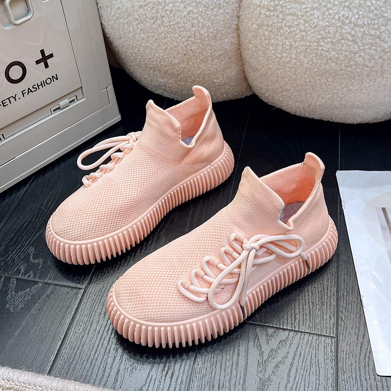 Of 2023 New Korean Version Lovers Flying Shoes Female Ins Student Casual Shoes Female Running Sports Shoes