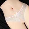 Women Sexy Crotch Opening Panties Transparent G-strings Thongs Lingeries Solid Hollow Out Underwear for Ladies Woman Lace Pantys