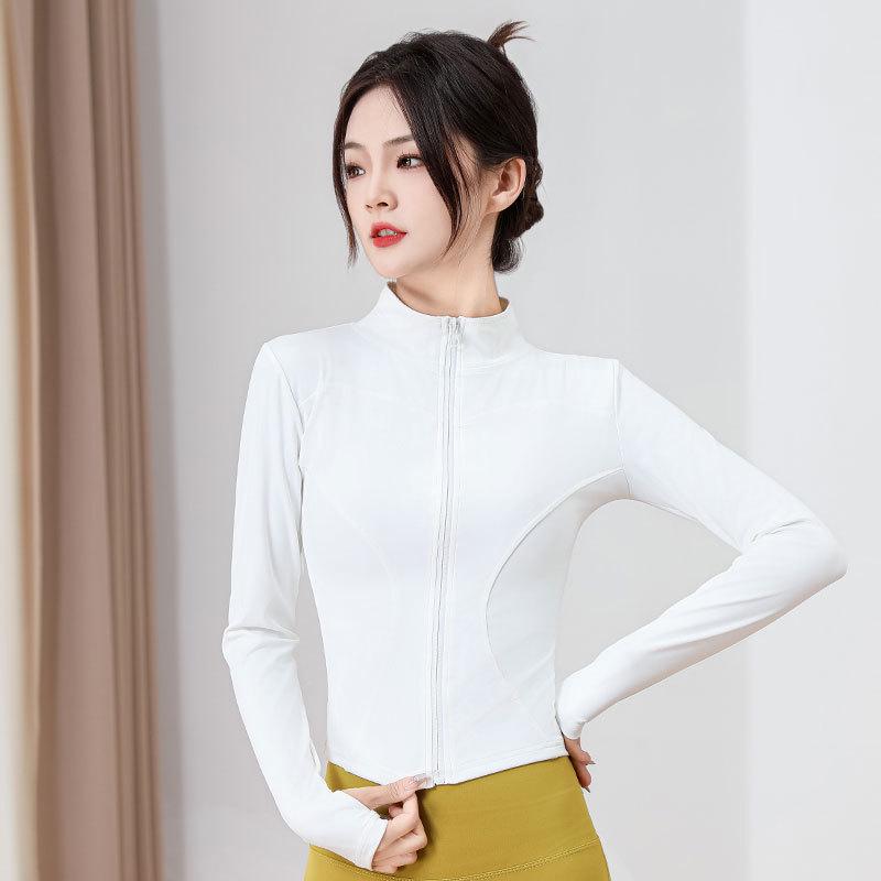 

Женский летний комплект для спортзала и йоги: Быстросохнущая куртка и облегающий костюм для бега, пилатеса и защиты от солнца S (Refer to bust and waist)