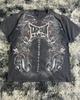 Y2K Tap Out Skull Print T Shirt Dark Aesthetic Round Neck Streetwear Oversized Gothic Cotton Tee Soft Retro Loose
