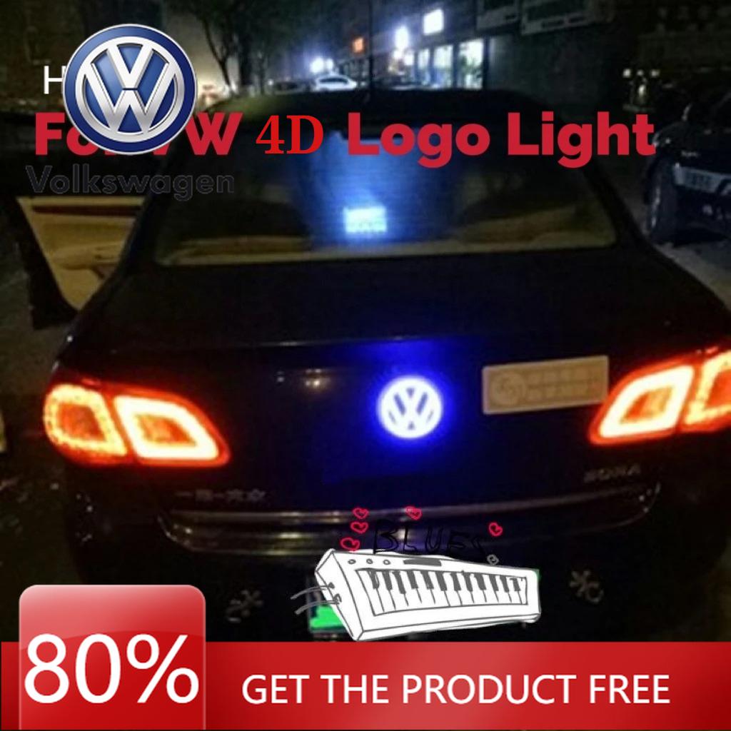Per VOLKSWAGEN 11cm LED Auto Anteriore Posteriore Emblema Badge Adesivo Per VW Polo Golf Jetta Beetle CC Tiguan Touran Passat MK7 MK5 B5 B6 argento