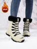 Stivali da donna Stivali da neve bianchi invernali Stile corto Resistente all'acqua Tomaia antiscivolo Scarpe nere in peluche di qualità