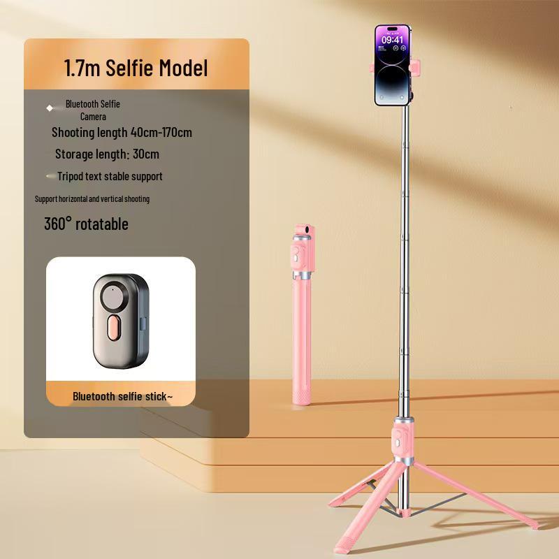 Bluetooth Selfie Stick with Fill Light and Portable Tripod Stand