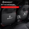 Car Seat Back Leather Anti- Kick Scratch Mat For Renault RS Clio Megane 2 3 4 Captur Trafic Twingo Scenic 2 Kadjar Zoe Kangoo T333