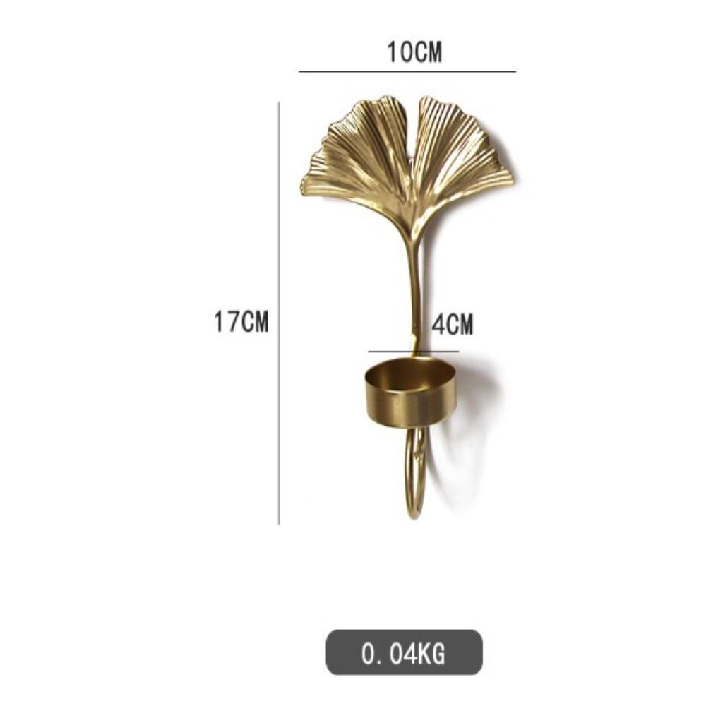 Pendant Candlestick Holder Metal Golden Leaf Candlestick Exquisite Candlestick  Candle