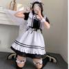 [FULINE] Maid Costume, Sexy Lolita Cosplay Costume with Ribbon, Princess Dress, Gothic Lolita Style, Plus Size, Black, Size S