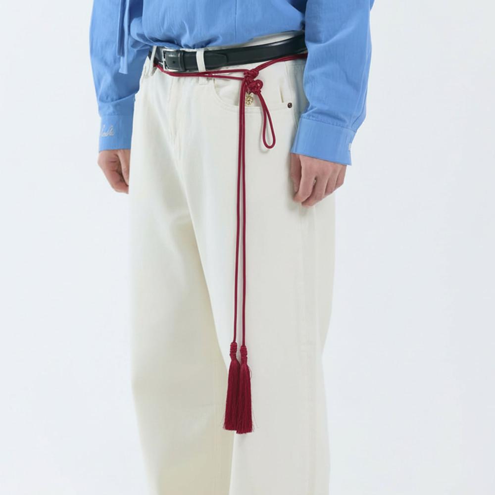 Korean Traditional Gyudorae Knot Tassel Belt, Midi, Red