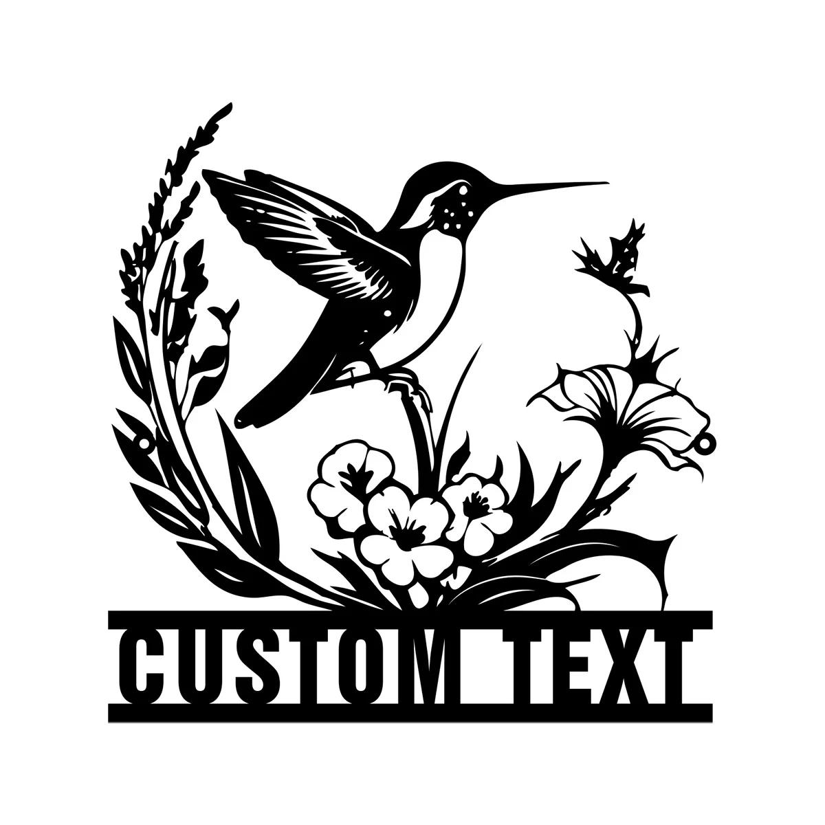 

Custom Metal Garden Sign, Personalized Bird Yard Art, Garden Gift for Bird Lovers, Outdoor Name Sign чорний