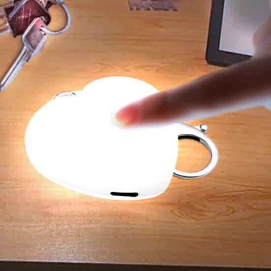 Dokunmatik ve Hareket Sensörlü Kalp Şeklinde Çanta Lambası USB Şarjlı Otomatik LED Işıklı Mini El Feneri Çantalar Cüzdanlar Anahtarlıklar Kompakt Kalp Tasarımı