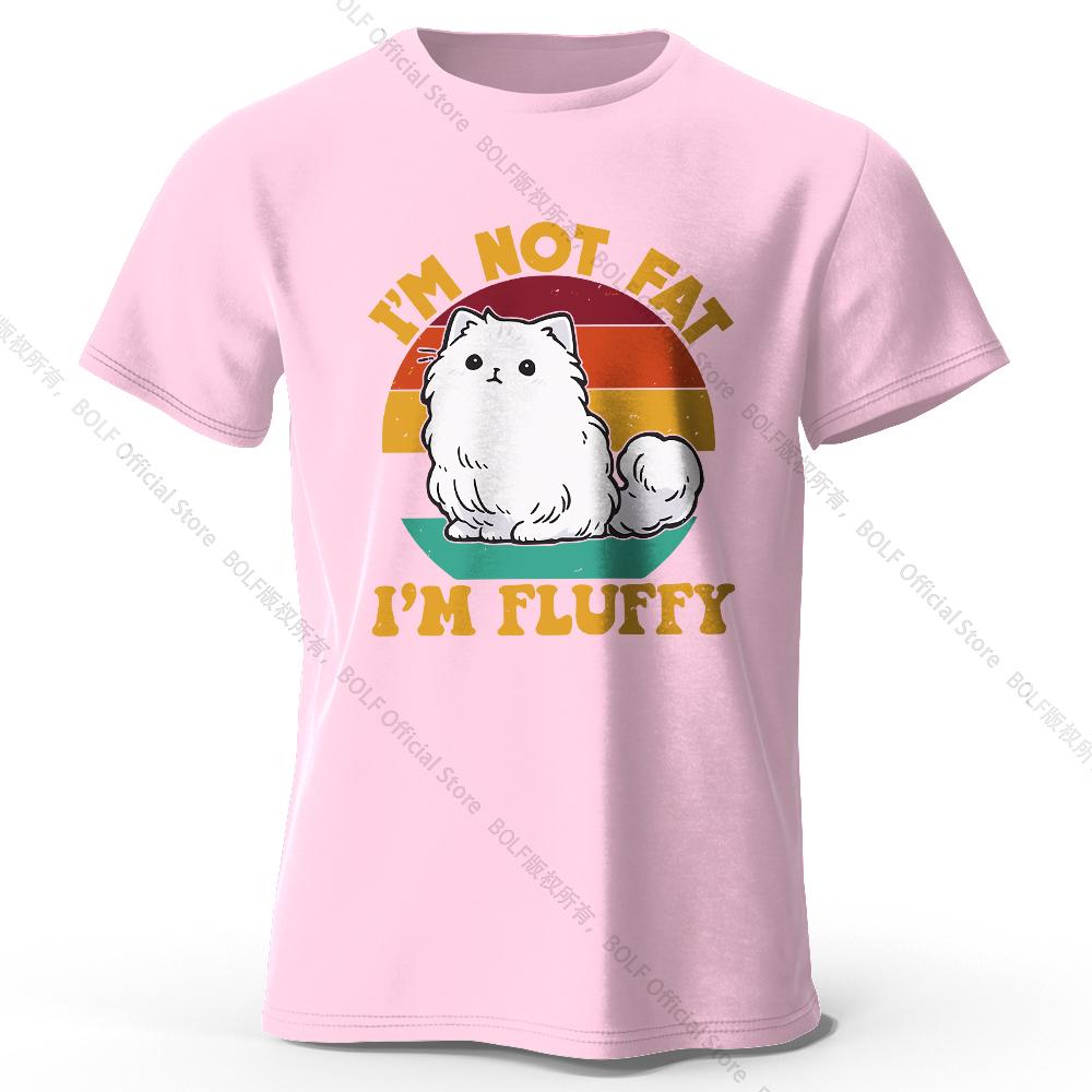 Men's I Am Not Fat I Am Fluffy Printed T-Shirt 100% Cotton Oversized Humor Graphic Tees for Women Summer Tops Kawaii Streetwear
