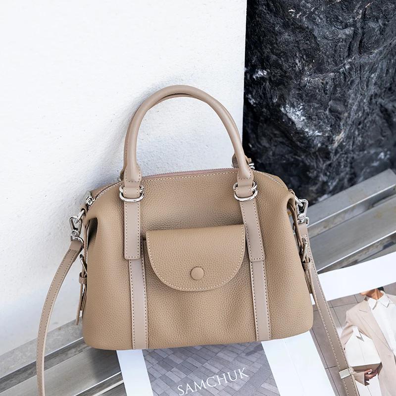 Durable Natural Cowhide Crossbody Bag for Women Retro Genuine Leather Shoulder Bag Luxury Designer Handbag