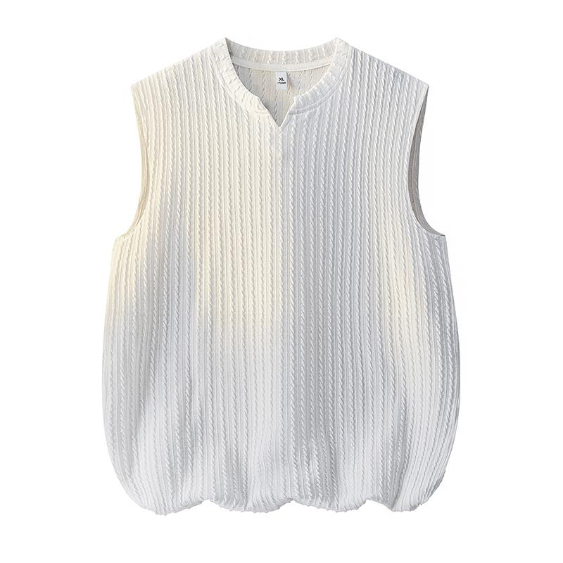 Jacquard Vest Men's Summer Thin Loose Casual Youth Vest Sports Sleeveless T-shirt Top