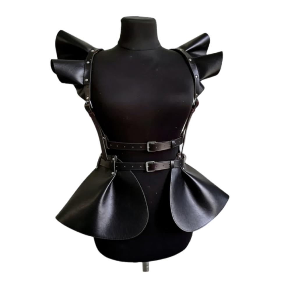

a-line Cyberpunk Suspender Skirt Sexy Gothic Belt Dress Cosplay Bondage Costume Adult Cosplay Black Style B