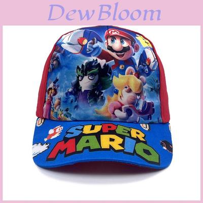Dětský sluneční klobouk se vzorem Super Mario Bros s prodyšnou bavlněnou krempou pro letní venkovní hraní