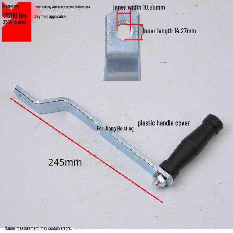 Hand-Crank Winch Handle with Plastic Grip Sleeve