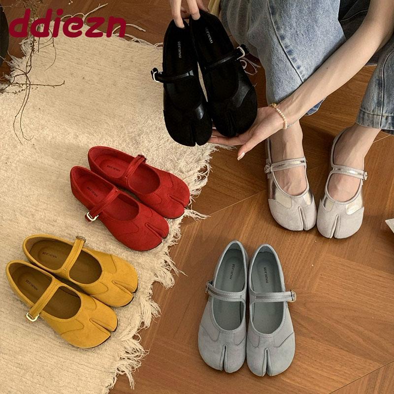 Fashion Fashion Buckle Strap Women Mary Janes Flats Shoes Luxury Female Shallow Footwear Strange Toe Ladies Flats Shoes lady