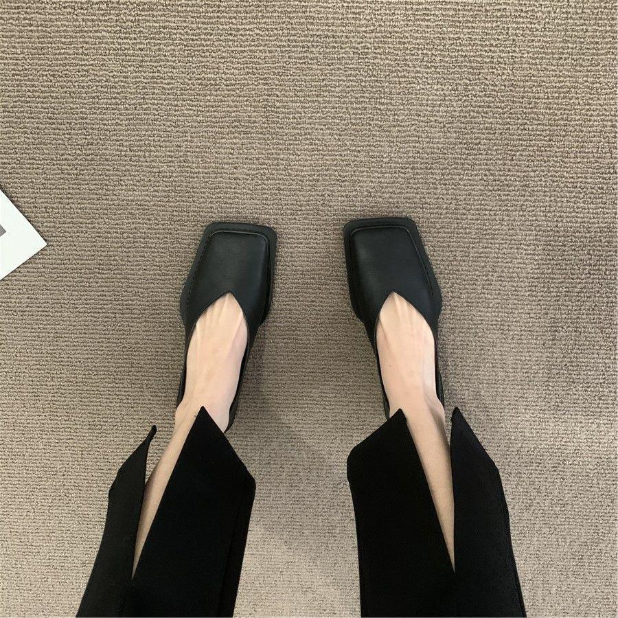2024 Summer Women's Soft Sole French Heeled Square Toe Sandals