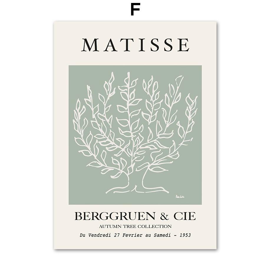 Grüne Matisse Bauhaus Yayoi Kusama Blumenmarkt Poster und Drucke Wand Kunst Leinwand Malerei für Wohnzimmer dekorative Bilder