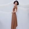 Elegant Pleated Waist-Cinched Solid Summer Dress