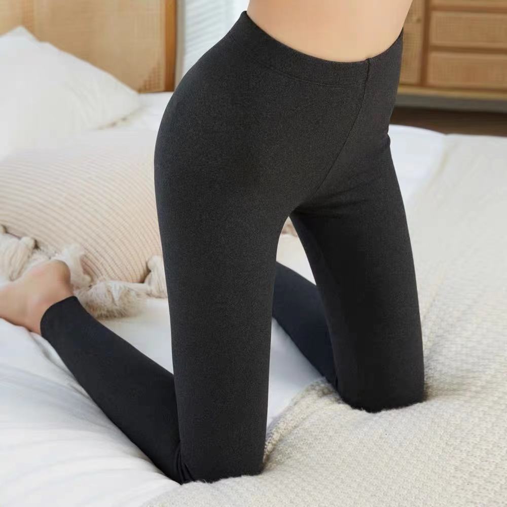 Women's High Waist Polar Fleece Heating Thermal Pants Autumn Winter Stretchy Slim-Fit Double-Sided Brushed Base Layer Leggings with Slimming Effect