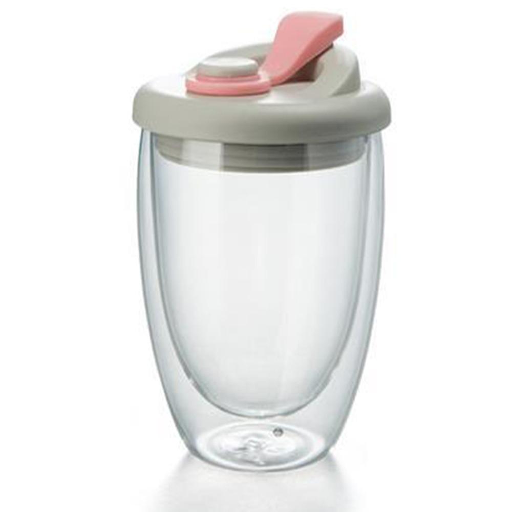 Leak-Proof Transparent Tumbler Cold/Heat Resistant Portable Water Cup Cute Glass Cup with Lid  Tea