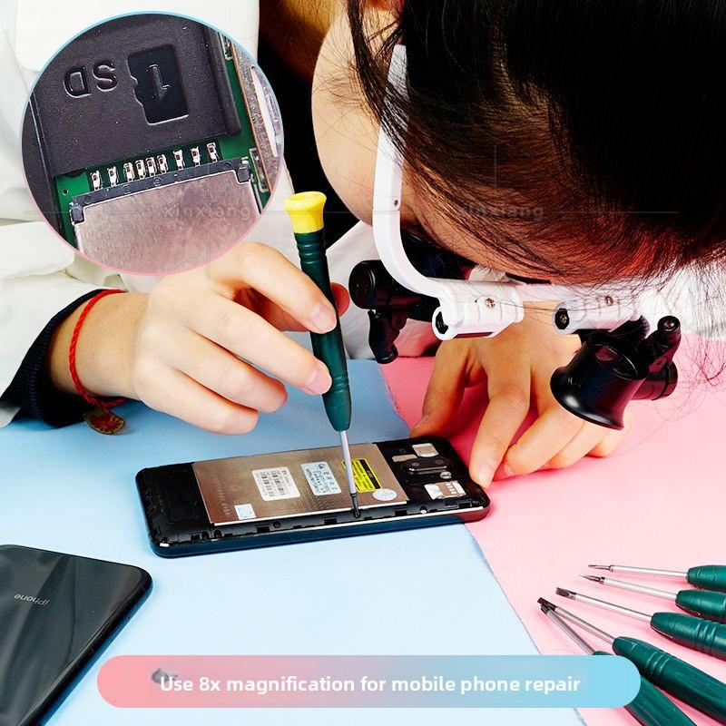 8 Times 15 Times 23 Times Head Wearing LED Magnifying Glass Watch Chip Circuit Board Repair Antique Identification Seal Engraving Seal