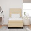Boxspring Bed with Pillows and Headboard Cream 200 X 90 Cm Fabric