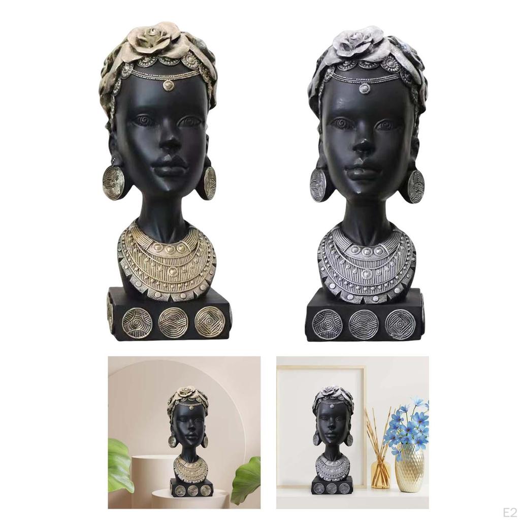 African Stand, Light Resin Ornament Art Sculpture for Cabinet Home