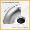 1pcs OD 3 Inch 90 Degree Mandrel Bend Elbow SS304 Stainless Steel Bend Tube Exhaust Elbow Pipe for Car Modified Exhaust System 3" Piping Silver Tone