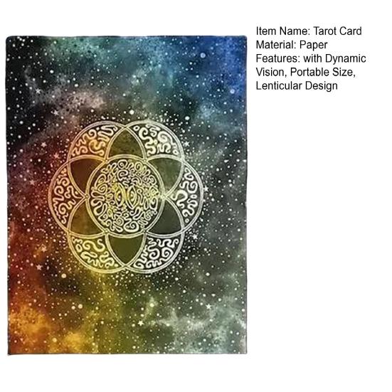 1/2 Sets Lenticular Tarot Card Deck Guidebook Holographic 79 Tarot Cards with Dynamic Vision Spiritual Pagan Past Present Future Divination Tool