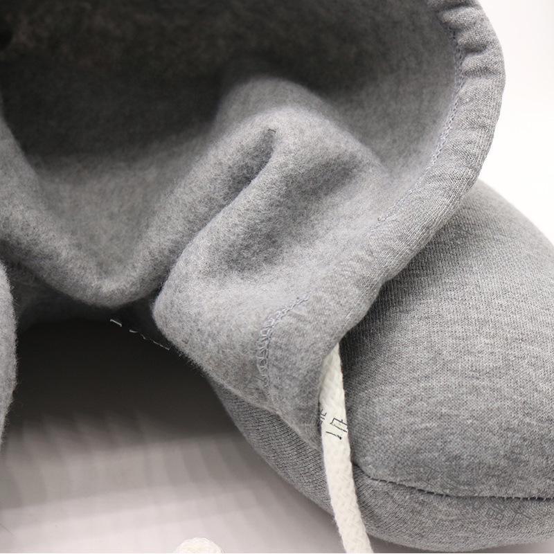 U-Shaped Hooded Neck Pillow with Hat, Cotton Micro-Particle Travel Pillow for Airplane or Nap