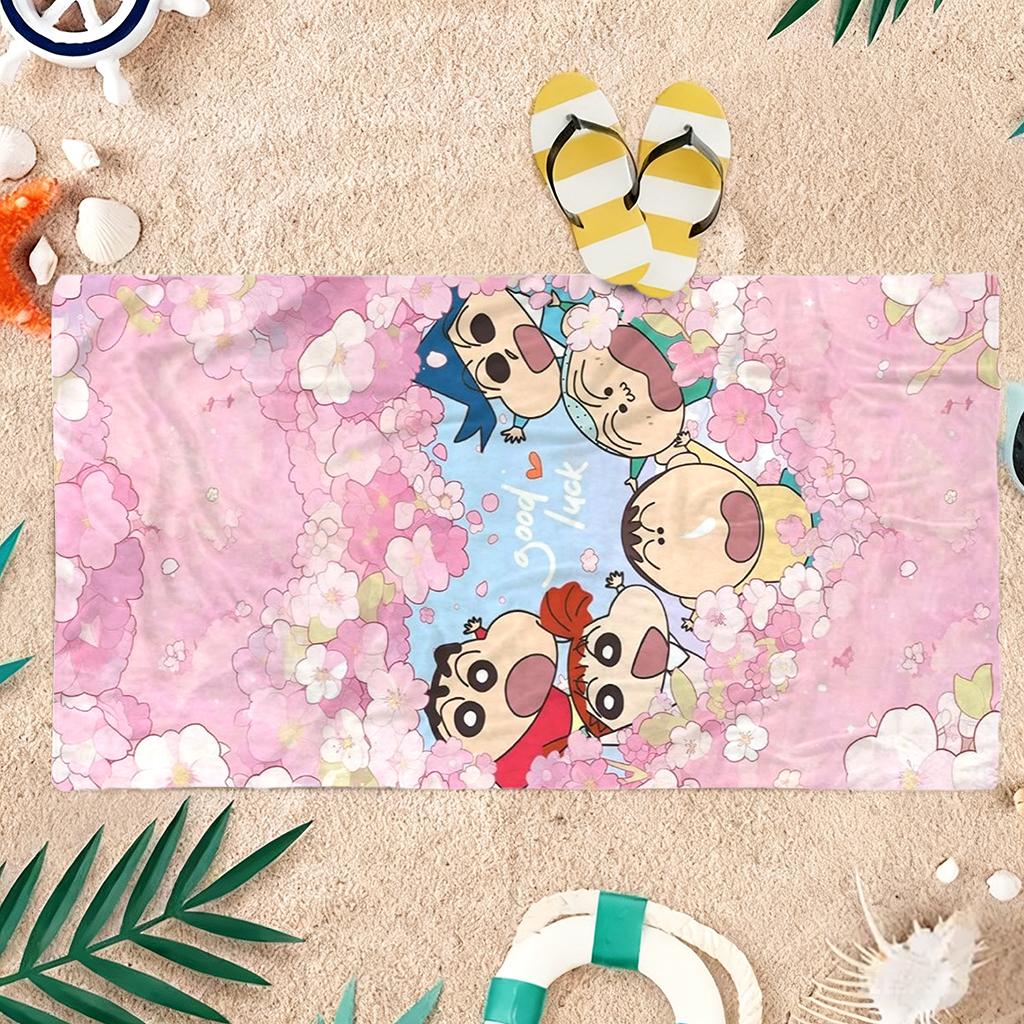 Shin-chan Japanese Animation Beach Towel Quick-drying Suitable for Beach Gym Yoga Pool Summer Funny Gift for Friends And Family