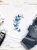 Unisex Crew Neck Short Sleeve Graphic Tshirt 100 Cotton Butterfly Print Casual Tops For Spring Summer Daily Wear Multicolors