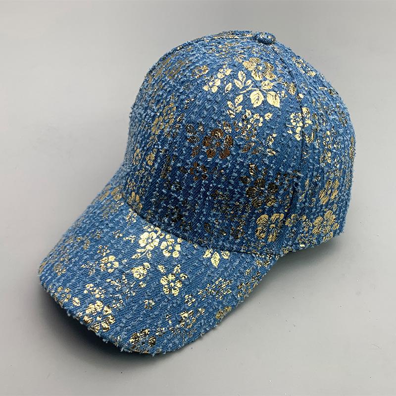 Hip Hop Kpop Flower Ladies Baseball Cap Cotton Guochao Street Reflective Versatile Sports Breathable Sun Hat