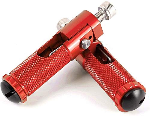 Szmsmy Motorcycle CNC Universal Footrests, Folding Foot Peg Rear Set (Red)