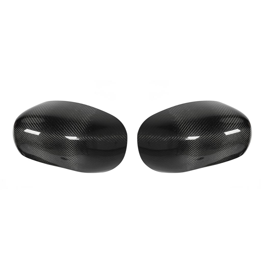 2 ST Backspegelkåpa Blank Svart Kolfiber Vänster Höger Sidospegelkåpor Passar För 300 Alla 4