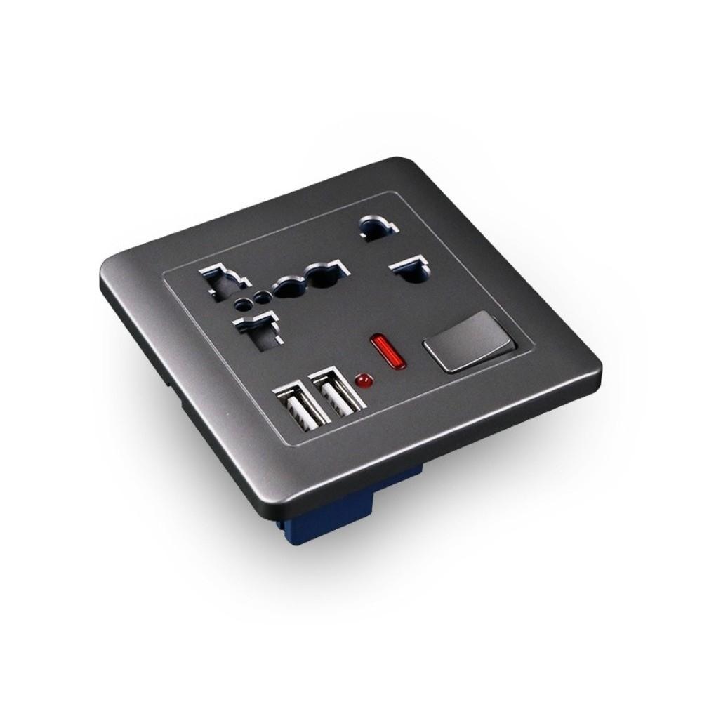 Black Universal International Wall Socket Standard Electrical Global Power Socket Switch 5-pin 13A Wall Outlet Home