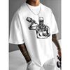 European Sizes Men's Gothic Bartender Print T-Shirt - Bartender & Skull Short Sleeve Round Neck Summer Casual Tee Suitable for Bartenders,